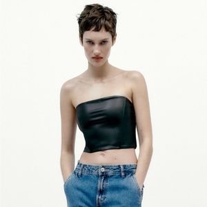 Zara faux leather crop top
